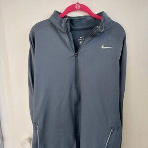 Nike Mens XL Dri-FIT full-zip jacket in a dark gray color Easy Care